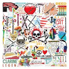 50 件单簧管贴纸，用于装饰文具、杯子、手提箱、滑板、吉他、DIY 剪贴簿材料 - 彩色 - 查看 2