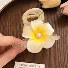 1 件优雅的鸡蛋花发夹，女士时尚发饰，适合盘发，波西米亚风格 - 多色 - 查看 4