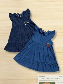 Três Marias Children's Denim Dress: The Perfect Princess Look For Girls Aged 2 To 8 - Dark Wash - View 5