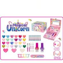 Children's Cosmetic Set, Girl's Makeup Box, Princess Lipstick, Eye Shadow, Nail Polish, Complete Gift Set - 粉色 - 查看 3