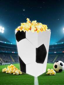 10/12/24 Pcs Sports Soccer Party Popcorn Boxes Popcorn Bags Buckets Container Holder Sport Party Favors For Sport Supplies Decorations