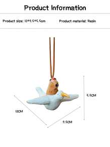 可爱小鸟和水豚装饰吊坠花园卧室窗户家居汽车后视镜装饰挂件生日礼物 - 白色 - 查看 7