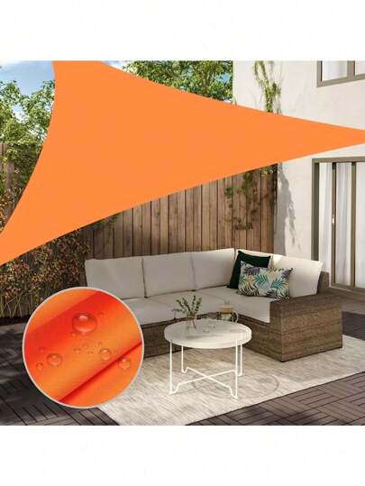 Outdoor Triangle Canopy, Patio/Balcony Sun-Shading Tarp, Folding Silver-Coated Sun Shelter Gazebo, Suitable For Terrace/Yard/Deck/Garden/Outdoor Events