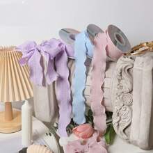 4cm Fish Tail Linen Silk Chiffon Ribbon Lotus Leaf Frill Ribbon Bowknot Pleated Ribbon For Flower Bouquet Packaging Gift Wrap Cake Box Packaging Wedding Party Decor