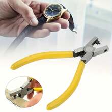 1pc Universal Leather Punch Tool, Suitable For Belts, Shoelaces, Watch Straps, Leather Punching - Yellow - View 10