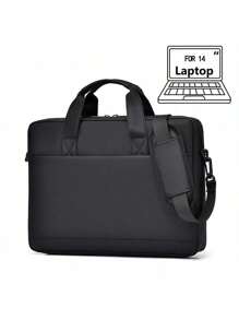 Fashionable Film - Leather Shoulder Bag: Roomy Interior For 14 Or 16 - Inch Laptop, Mobile, And Office Gear Hand Bag - Black - View 13