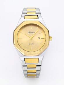 1 Đồng hồ đeo tay thạch anh ngày tối giản sang trọng hình bát giác dành cho nam, nhẹ, dây đeo bằng thép không gỉ, chống nước - Nhiều màu - Xem 4