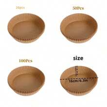 CAFELFFE 1pack/20/50/100pcs Square Air Fryer & Oven Liners, Household Baking Sheet Liner, Silicon Coated Non-Stick Oil Absorbing Paper