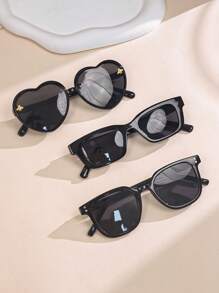 1 件/3 件欧美复古方框时尚眼镜，时尚独特的三角形眼镜