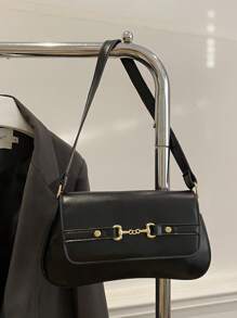 2025新款纯色大容量法棍包女百搭腋下包通勤单肩手提包冬季