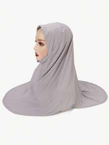 قطعة واحدة وشاح إسلامي محجبة لون سادة للنساء ، أوشحة طويلة لفة الرأس حجاب - متعدد الألوان - مشاهدة 9