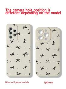 Precise Hole Edge Bowknot Painted Anti-Fall Phone Case Compatible With Iphone 16/IPhone 16 Pro/IPhone 16 Plus/IPhone 16 Pro Max, P14 Pro Max 3D, P13 Cartoon P11 Painted P12 Anti-Fall XR Cartoon 78GES2 Phone Case XS, Compatible With Iphone P15, Series, Redmi Series