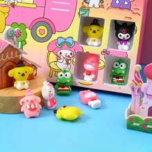 Sanrio 40 sztuk Sanrio Surprise Pack Decor, zestaw breloków, nowy stylowy czarny piękny melodia Hello Kitty Sanrio Family Mystery Box, brelok, zawieszka, dekoracja, prezent urodzinowy i walentynkowy dla mężczyzn i kobiet