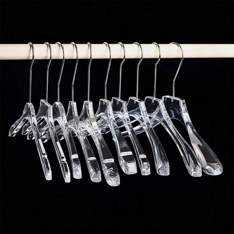 1 件优质衣架透明亚克力衣架，适用于衣服，重型衣架，节省空间，水晶透明亚克力衣架，360 度旋转挂钩和凹槽，时尚衣架带银色挂钩 - 衣架，适用于衣服、西装 - 成人衣柜整理衣架哑光 - 彩色 - 查看 1