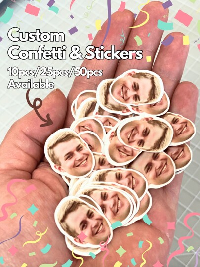 Face Confetti . GLOSSY FINISH Multiple Options Available, Multi-Functional, Adjustable, Durable, Anti-Mold, Ornamental, Adhesive, Reusable, Cute, Stylish, Adorable, High-Quality, Colorful, Custom, Unique, Personalized, Ideal Gifts For Him, Ideal Gifts For Her, Her, Boyfriend, Girlfriend, Dad, Mom, Family, Friends, , Kitchen, Dining Room, Bedroom, Office, Living Room, Home, Garden, Tea Room, For Anniversaries, For Birthdays, For Housewarming, For Graduation, Warm Ambience, Autumn Home Refresh, Xmas Decoration,Home Harmony