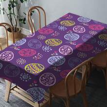 1pc Easter Tablecloth With Rabbit & Egg Design, Suitable For Spring/Summer Decoration, Easter Gift, Indoor/Outdoor, Easter Party & Home Decor, Easter Decorations, Farmhouse Decor - Multicolor - View 31