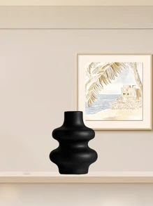 1个白色/黑色花瓶，适合现代家居装饰、波西米亚北欧极简风格，非常适合婚礼艺术装饰、母亲节礼物、客厅、卧室装饰。