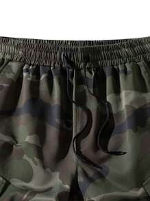 3Pcs/Pack Men's Utility Style Cargo Shorts, Breathable Casual Loose Fit Multi-Pocket Bermuda Shorts, Summer - Army Green - View 6