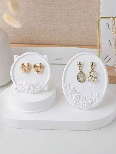 创意耳环展示架，珠宝摄影道具，店铺展示架，石膏耳环架 - 适用于客厅、卧室、婚礼、派对、圣诞节、万圣节、复活节、感恩节、斋月，是完美的生日礼物、乔迁礼物，设计优雅，可作房间装饰