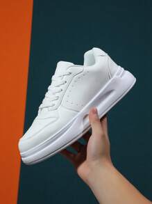 New Fashionable Men's Shoes, Comfortable Slip-Resistant Thick Sole Low-Top Casual Leather Sneakers, Suitable For Teens, Summer Casual Or Outdoor Athletic, Vacation Travel, Graduation Gifts, Birthday Dress Accessories ,Gym