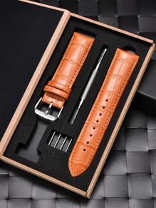 Geprägter Lederarmband 18mm 20mm 22mm universell mit Geschenkbox Verpackung, Geschäfts-Ersatzuhrarmbänder