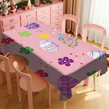 1pc Easter Tablecloth With Rabbit & Egg Design, Suitable For Spring/Summer Decoration, Easter Gift, Indoor/Outdoor, Easter Party & Home Decor, Easter Decorations, Farmhouse Decor - Multicolor - View 60