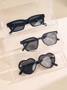 1 件/3 件欧美复古方框时尚眼镜，时尚独特的三角形眼镜