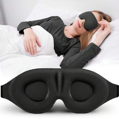 1 件装睡眠面罩，3D 深轮廓眼罩，男女皆宜，适合侧卧者，100% 遮光眼罩和眼罩，柔软舒适眼罩，适合夜班旅行瑜伽午睡