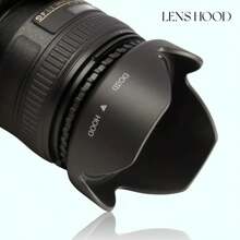 Tulip Flower Lens Hood Set+ Lens Cap + Anti-Lost Rope For Canon, Nikon, Cameras - 49MM/52MM/55MM/58MM/62MM/67MM/72MM/77MM/82MM Compatible - Protective Lens Cap