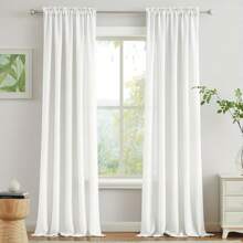 1pc Japanese-Style Simple White Semi-Transparent Sheer Curtain With Lace Trim, Linen Texture, Thickened Fabric, Natural Drape, Light Filtering And Privacy Protection, Rod Pocket Design, Easy To Hang, Machine Washable, Modern Home Decor For Bedroom, Living Room, Balcony, Dining Room, Office