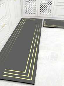 Kitchen Rug Set Non-Slip Runner Set 2 Pcs Size 38x78cm And 38x118cm - Grey - View 3