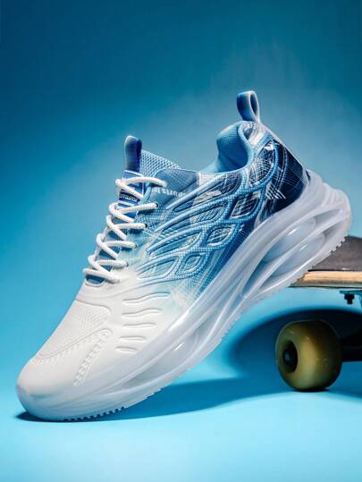 透气休闲运动跑步鞋，缓震轻便，2025 年新款时尚运动鞋，渐变色厚底男鞋