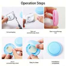 5 件（1 个外壳+4 包）固体空气清新剂贴纸，适用于厕所/浴室/卧室/衣柜/汽车，附可更换香味纸，厨房，厨房用品，清洁，厨房毛巾，厨房，浴室，家庭，家居供应商 - 彩色 - 查看 6