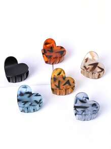 6 sztuk Eleganckie matowe serduszko w kształcie panterki Mini spinki do włosów, spinki do połowy karku, spinki boczne, uniwersalne akcesoria do włosów w stylu vintage, codzienna modna dekoracja włosów