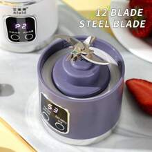 1500mAh USB Rechargeable Portable Milkshake Blender With LED Display, 12-Blade, Mini Juice Blender For Instant Nutrition