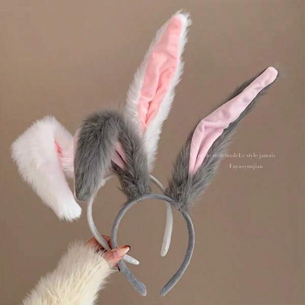 1pc Sexy Cute Plush Rabbit Ear Headband Halloween Cosplay Accessories