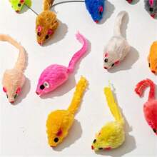 51pcs New Set Combination 4/6/10-Piece Soft Plush Mouse Cat Toy - Interactive Entertainment And Exercise, Suitable For All Ages, Lightweight, Multiple Colors And Styles, With Red Nose And Tail, Indoor Cat Toy