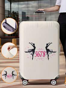 1pc Cartoon Portrait Print Luggage Cover, Fits 18-32 Inch Suitcases. Stretchable, Scratch-Proof & Dustproof, Stylish Decoration For Luggage. - Multicolor - View 38