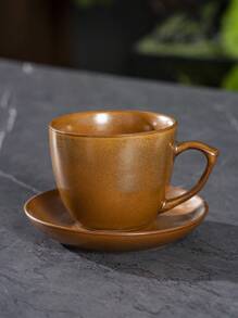 1pc Retro Coffee Cup, Ceramic Kiln Color Changing Mug, Personalized Cup, Latte Mug, Office Water Cup, Couples Cup, Afternoon Tea Cup, Herbal Tea Cup