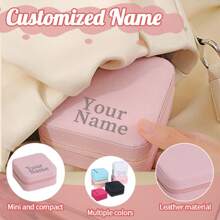 定制个性化珠宝盒，便携式耳环项链戒指珠宝收纳盒，小巧精致配件盒，迷你旅行珠宝袋，生日礼物，圣诞装饰，送给女朋友、妈妈的礼物 - 奢华珠宝盒