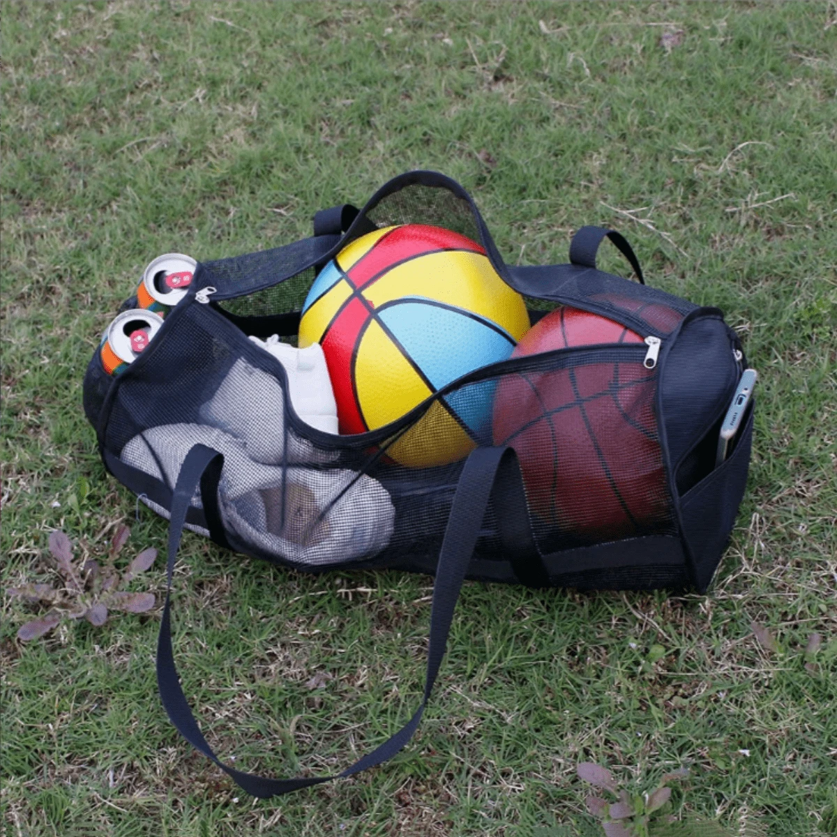 1 pieza Bolsa de almacenamiento grande para baloncesto y fútbol, mochila deportiva para entrenamiento de yoga y fitness, construcción duradera de PVC