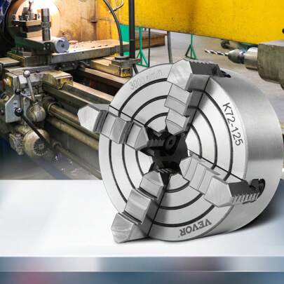 K72-100 Or K72-125 Lathe Chuck 4 Inch 4 Jaws Or 5 Inch 4 Jaws, Lathe Chuck Independent Reversible Jaws, Metal Lathe Chuck Turning Machine Accessories, Suitable For Lathe