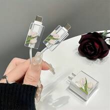 兼容16 Pro Max Daisy苹果充电器保护壳，高端15 Pro 30W快速充电适配器头保护套，可爱13数据线绕线绳防断兼容 14线缆保护套 - 彩色 - 查看 3