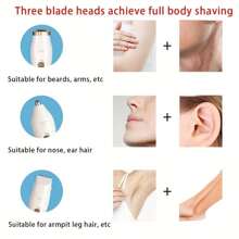RAF 3-In-1 Portable Electric Hair Remover, Suitable For Trimming Beard, Hair, Leg & Body Hair, For Home, Office, Dorm, Men, Women, Kids & Elderly, Hair Removal, Ladies Hair Removal - Multicolor - View 9
