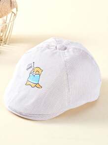 1pc Unisex Baby Beanie Cap, Striped Casual Design For Infant 1-2 Years Old, Spring/Autumn