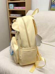 Cartoon Fashion Backpack; Beautiful Travel School Bag; Interesting Patchwork Pattern And Fashionable School Design, Backpack, School Bag.