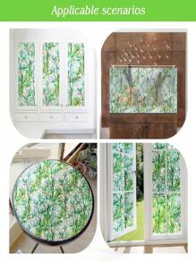 窗户隐私膜彩色玻璃窗膜 3D 装饰窗贴，防晒静电可移除玻璃门膜，家居装饰窗罩非粘性