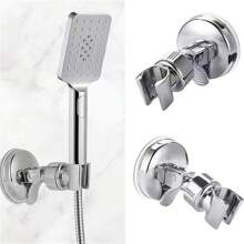 Shower Bracket Rotatable Shower Bracke 360°Adjustable Universal Hand Shower Holder Suction Cup Holder Full Plating Shower Rail Head Holder Bathroom Bracket Bathroom Accessories