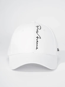 1 pieza Gorra de béisbol casual para hombres con bordado de letras - Blanco - Ver 2