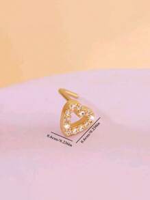 1pc Stainless Steel L-Shaped Hollow Heart Nose Stud, Suitable For Women's Birthday, Party, Daily Wear - Yellow Gold - View 4